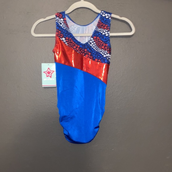 Gk star red white and blue leotard Adult xtra small - Picture 2 of 6